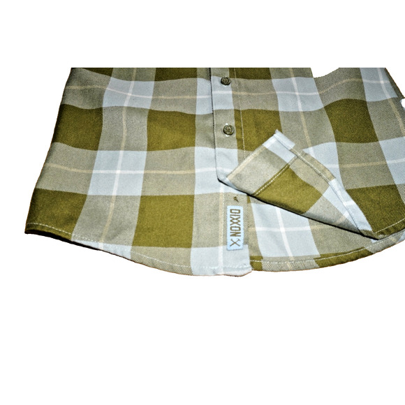 DIXON DFC Youth Division Plaid Flannel Shirt Boys Size S Green Gray Button Up - Picture 7 of 7